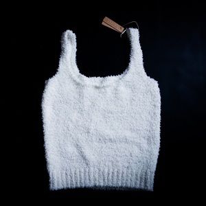 S/M Skims cosy knit tank top in bone color. Like new